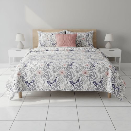 Set de cubrecama Full en multicolor con diseño estampado 4 piezas