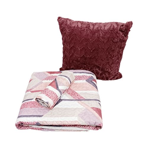 Set de cubrecama Twin en color rosa con diseño estampado 3 piezas