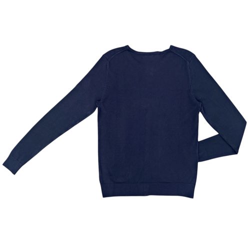 Cárdigan color navy de cuello redondo para mujer