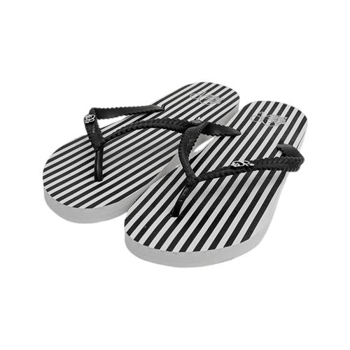 Sandalias de playa color negro con diseño lineal para mujer