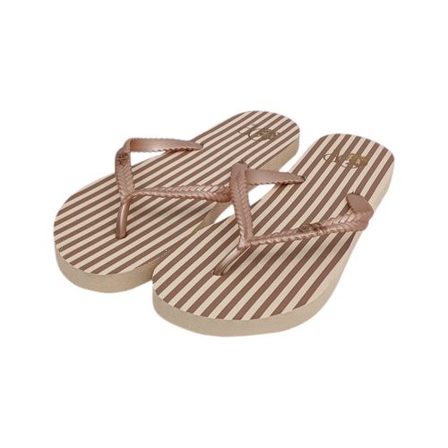 Sandalias de playa color rosa con diseño lineal para mujer