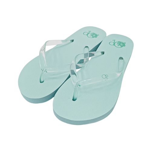 Sandalias de playa diseño con textura color celeste para mujer