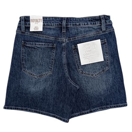 Short denim color azul oscuro lavado para mujer