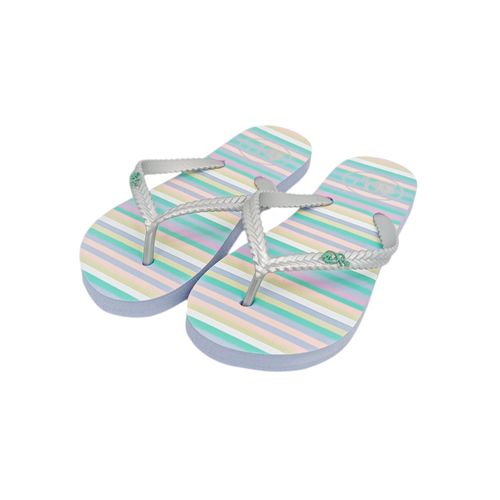 Sandalias de playa en color celeste diseño rayado para mujer