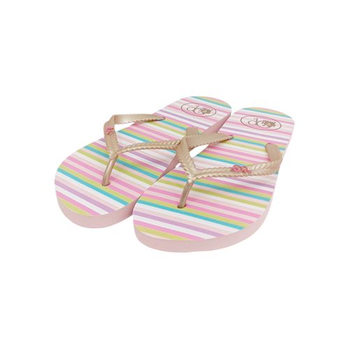 Sandalias de playa en color rosa diseño rayado para mujer