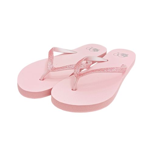 Sandalias de playa en color rosa con detalle de brillos para mujer