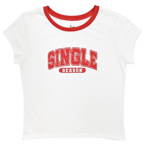 Camiseta bicolor de estilo juvenil para mujer