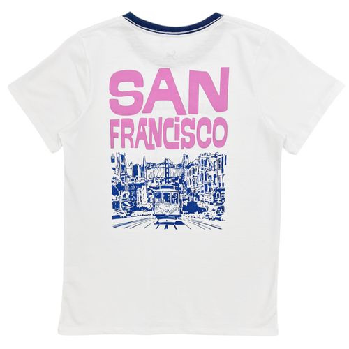 Camiseta de estilo básica multicolor estampada de San Francisco para mujer