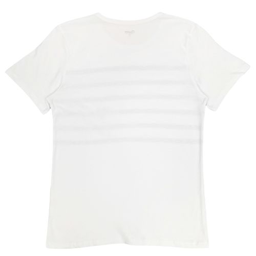 Camiseta de cuello redondo color blanco con detalle de corazón para mujer
