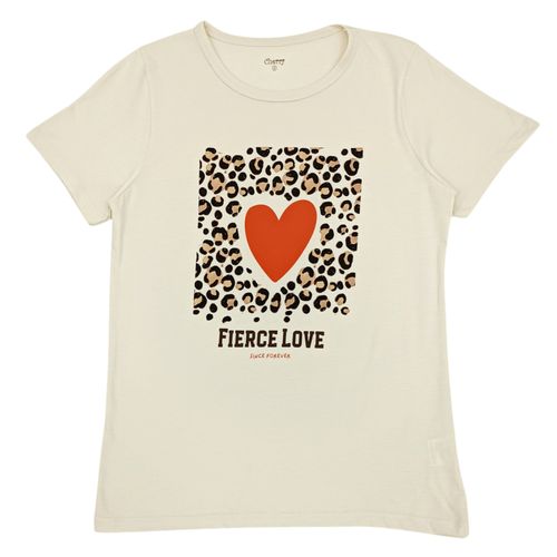 Camiseta estilo básico color ivory de cuello redondo para mujer