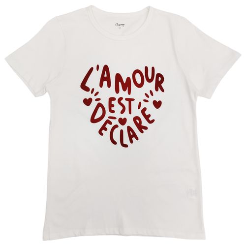 Camiseta color blanco de estilo básico de cuello redondo para mujer