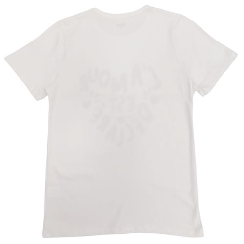 Camiseta color blanco de estilo básico de cuello redondo para mujer