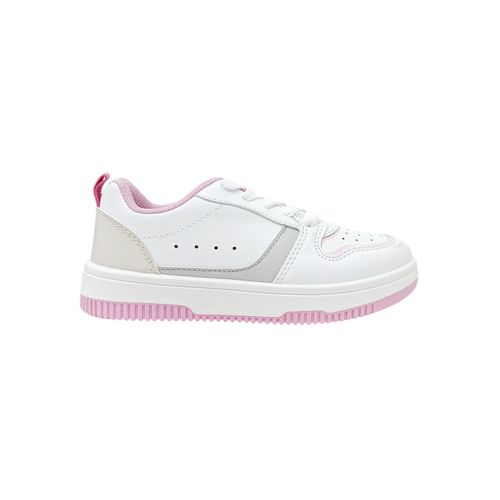 Sneakers en color blanco con detalles en rosa para niña