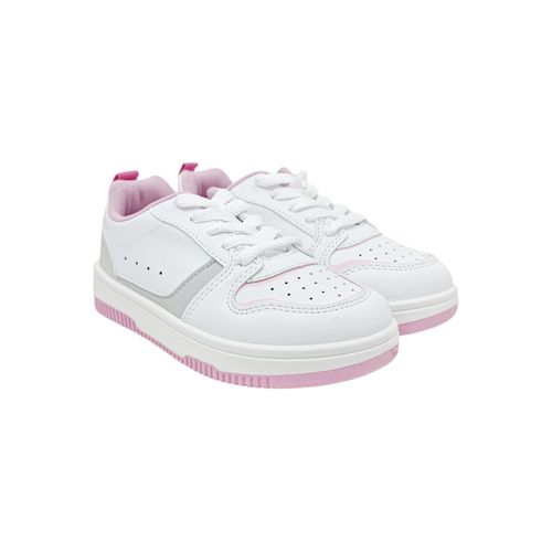 Sneakers en color blanco con detalles en rosa para niña