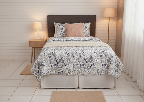 Set de 3 piezas de cubrecama Twin color rosa estampado