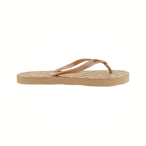 Sandalias de playa color beige con diseño de cuadros para mujer