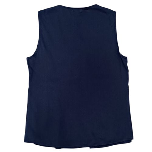 Blusa color navy con escote en V para mujer