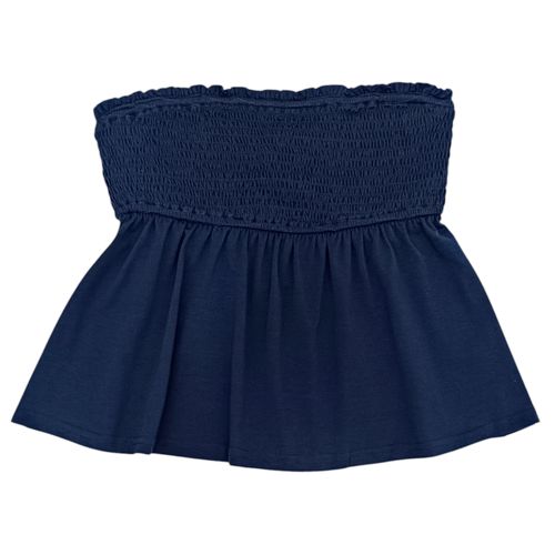 Top strapless color navy para mujer
