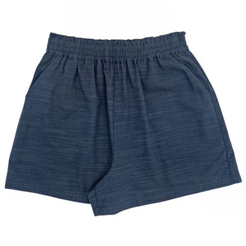 Short fluido color navy de cintura elástica para mujer