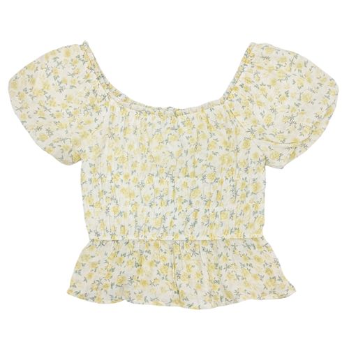 Blusa tipo campesina en multicolor de cuello redondo para mujer