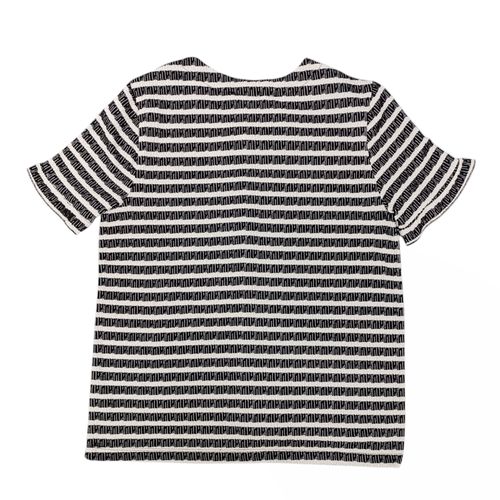 Blusa casual en bicolor de cuello redondo con mangas cortas para mujer