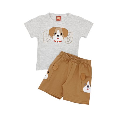 Conjunto de 2 piezas en bicolor diseño con textura para niño