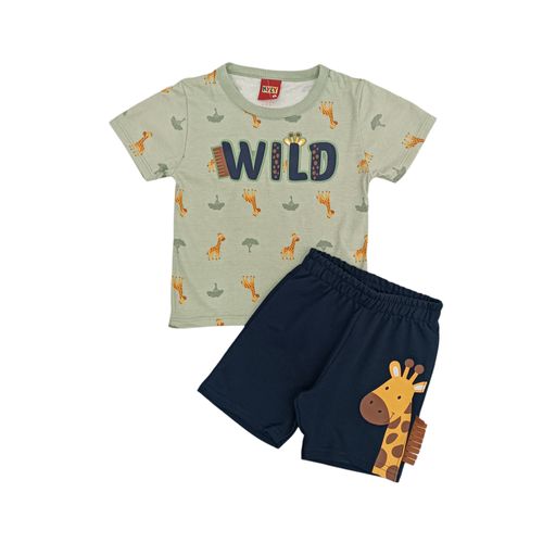 Conjunto de short en bicolor con estilo casual para niño