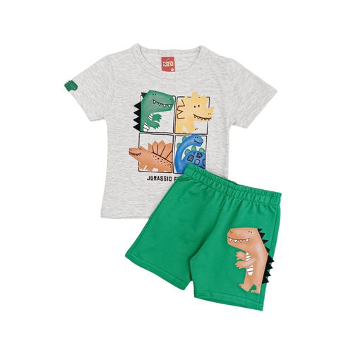 Conjunto de short verde de estilo casual para niño
