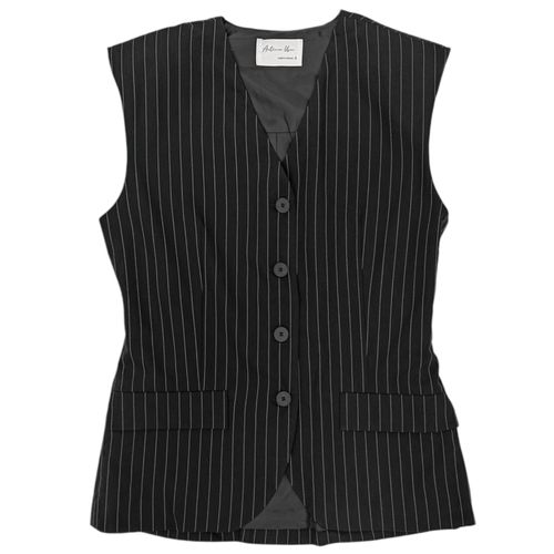 Blusa tipo chaleco en color negro sin mangas para mujer