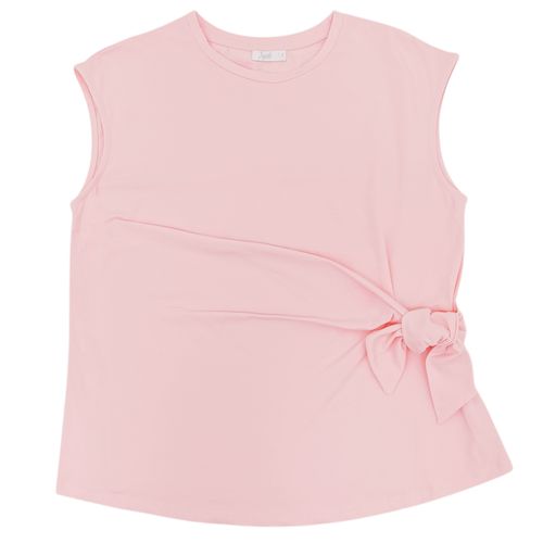 Blusa color rosa para maternidad de cuello redondo para mujer