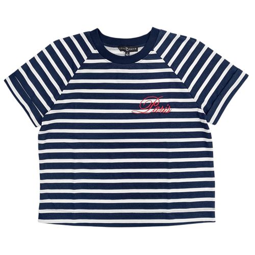 Camiseta bicolor de cuelo redondo con mangas cortas para mujer