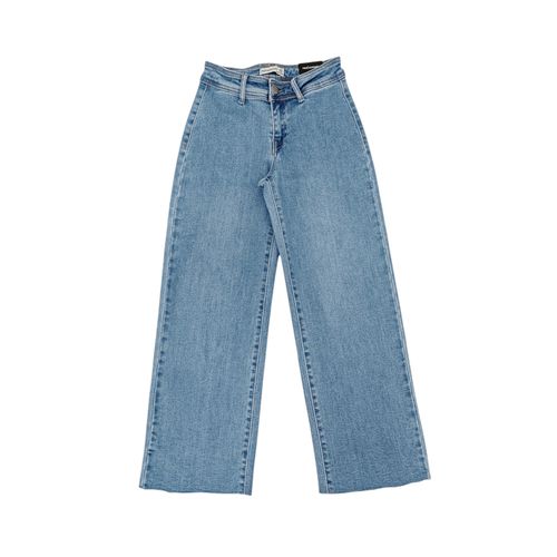 Wide leg jeans color azul claro lavado para niña