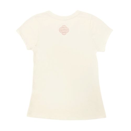 Camiseta color ivory de cuello redondo con mangas cortas para niña