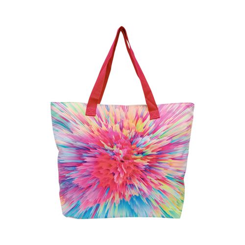 Bolso de playa color rojo con diseño estampado para mujer