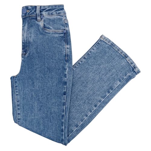 Straight Jeans color azul con diseño lavado para mujer