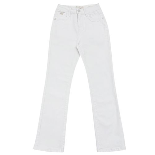 Straight Jeans color blanco con diseño sólido para mujer