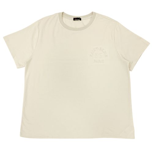 Camiseta curvy color ivory de cuello redondo y mangas cortas para mujer