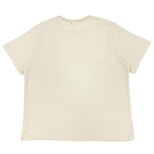 Camiseta curvy color ivory de cuello redondo y mangas cortas para mujer