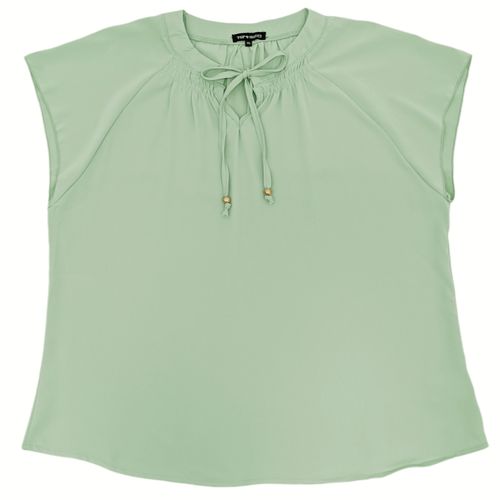 Blusa curvy color menta de mangas cortas para mujer