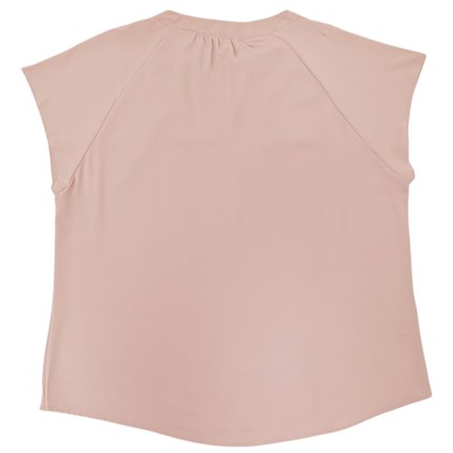 Blusa curvy color rosa de mangas cortas para mujer