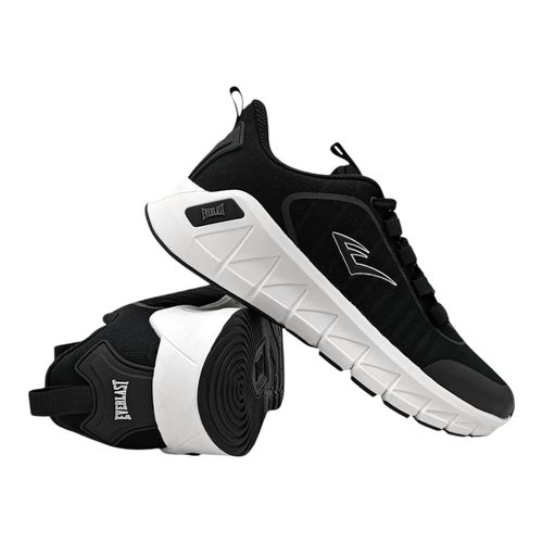 Sneakers Everlast deportivos color negro con suela blanca para hombre
