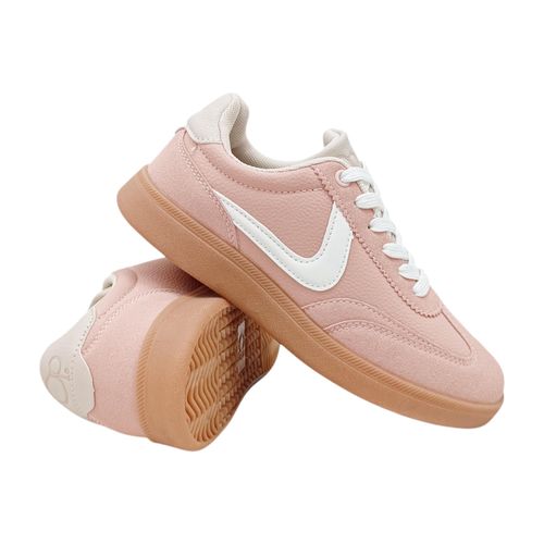 Sneakers OP casuales color rosa con textura para mujer