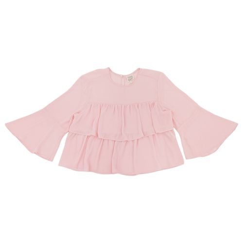 Blusa casual tipo chiffon en color rosa para mujer