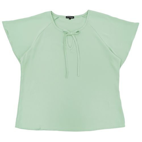 Blusa curvy casual en color verde claro con detalle para mujer