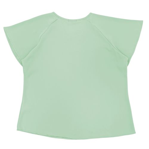 Blusa curvy casual en color verde claro con detalle para mujer