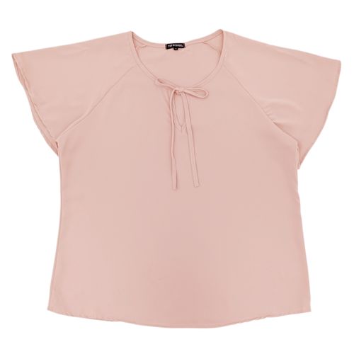 Blusa curvy casual en color rosa con detalle para mujer