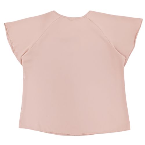 Blusa curvy casual en color rosa con detalle para mujer