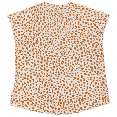 Blusa casual curvy color naranja de mangas cortas para mujer