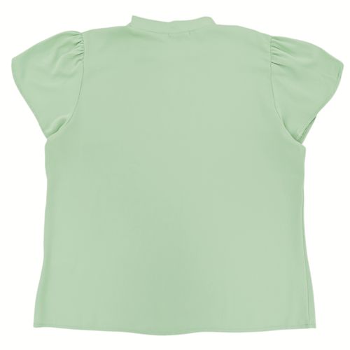 Blusa casual curvy color verde claro con escote en V para mujer