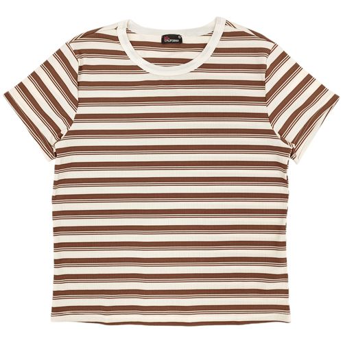 Camiseta curvy color negro de cuello redondo para mujer